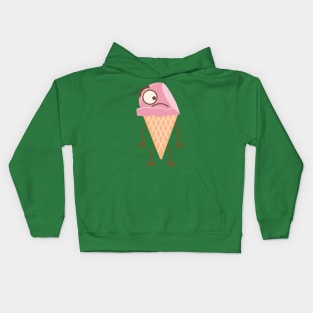 Strawberry Ice Cream Cone Kids Hoodie